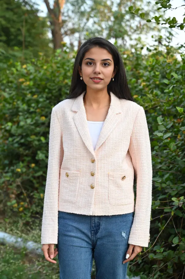 Soft Coral Textured Blazer