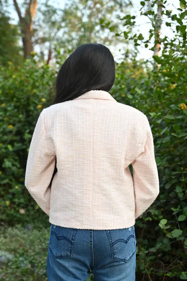 Soft Coral Textured Blazer